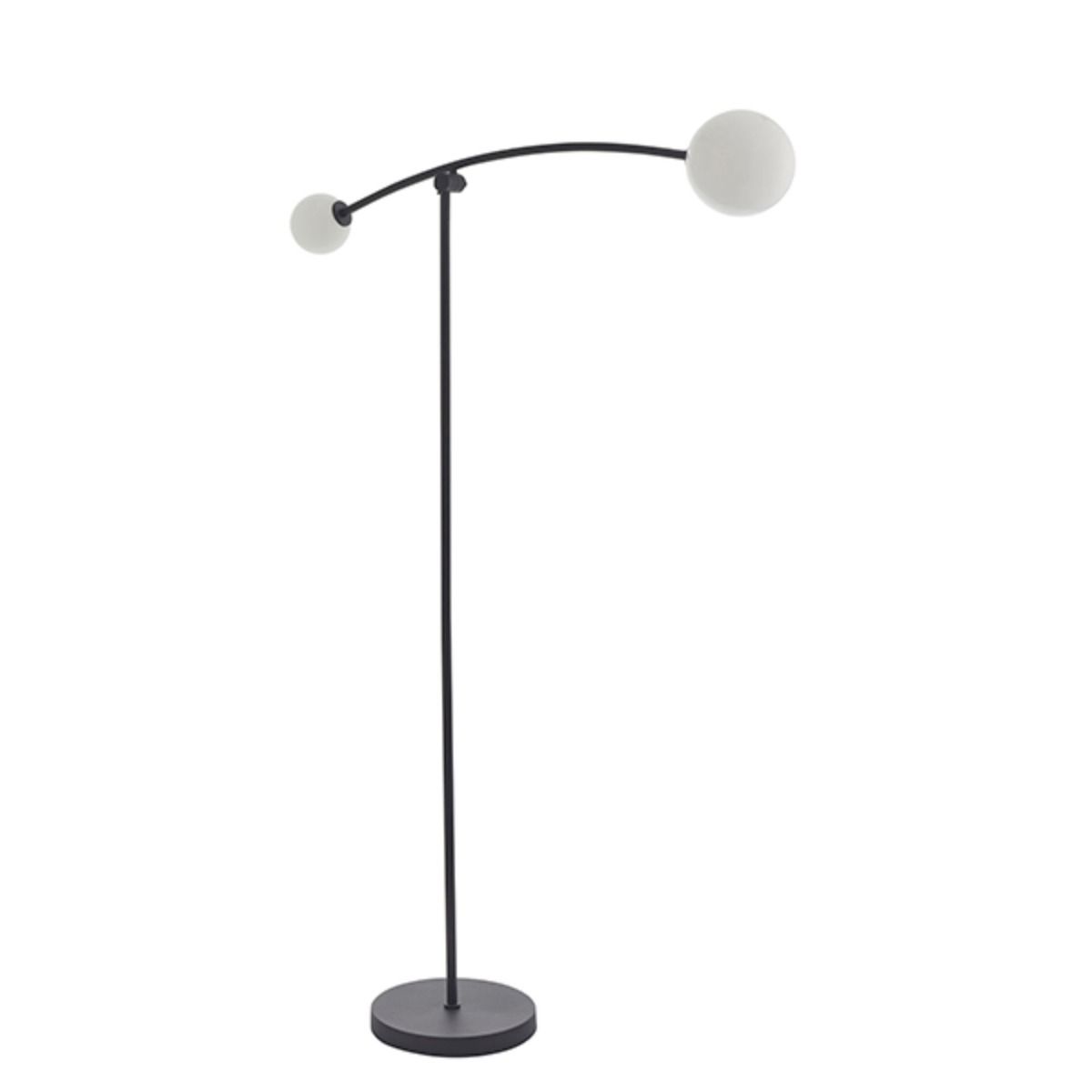 Izaro 2 Light Black and Opal Floor Lamp