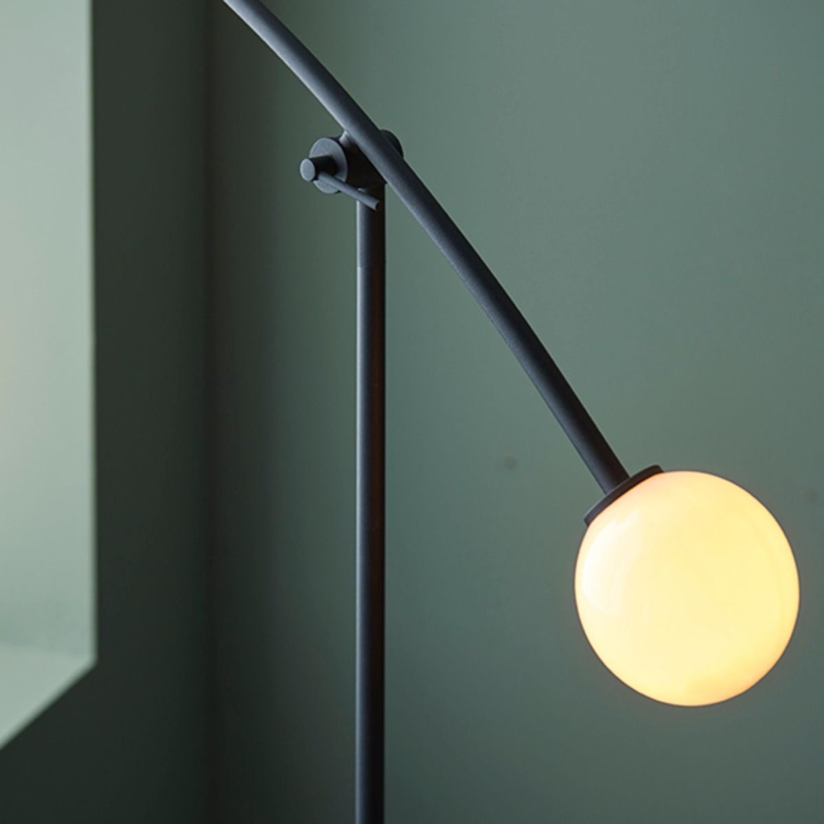 Izaro 2 Light Black and Opal Floor Lamp