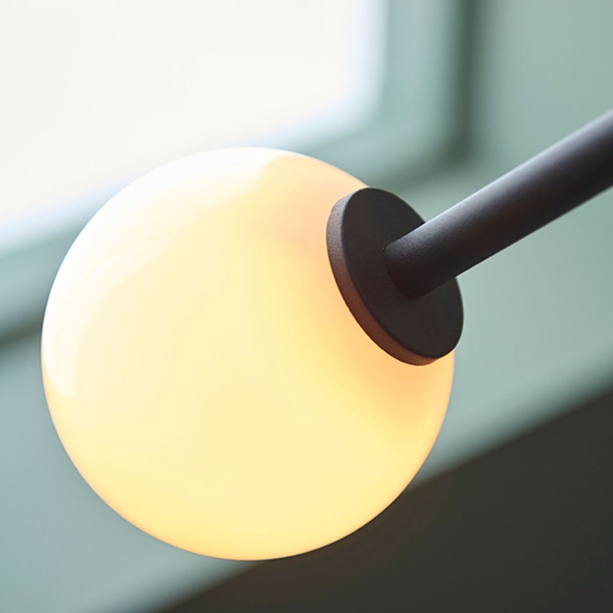 Izaro 2 Light Black and Opal Floor Lamp
