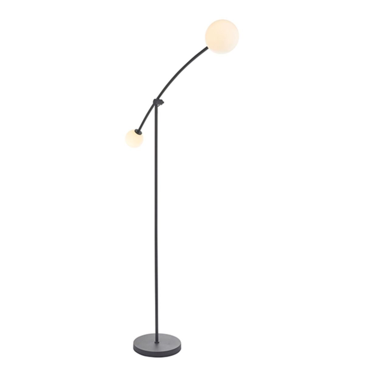 Izaro 2 Light Black and Opal Floor Lamp