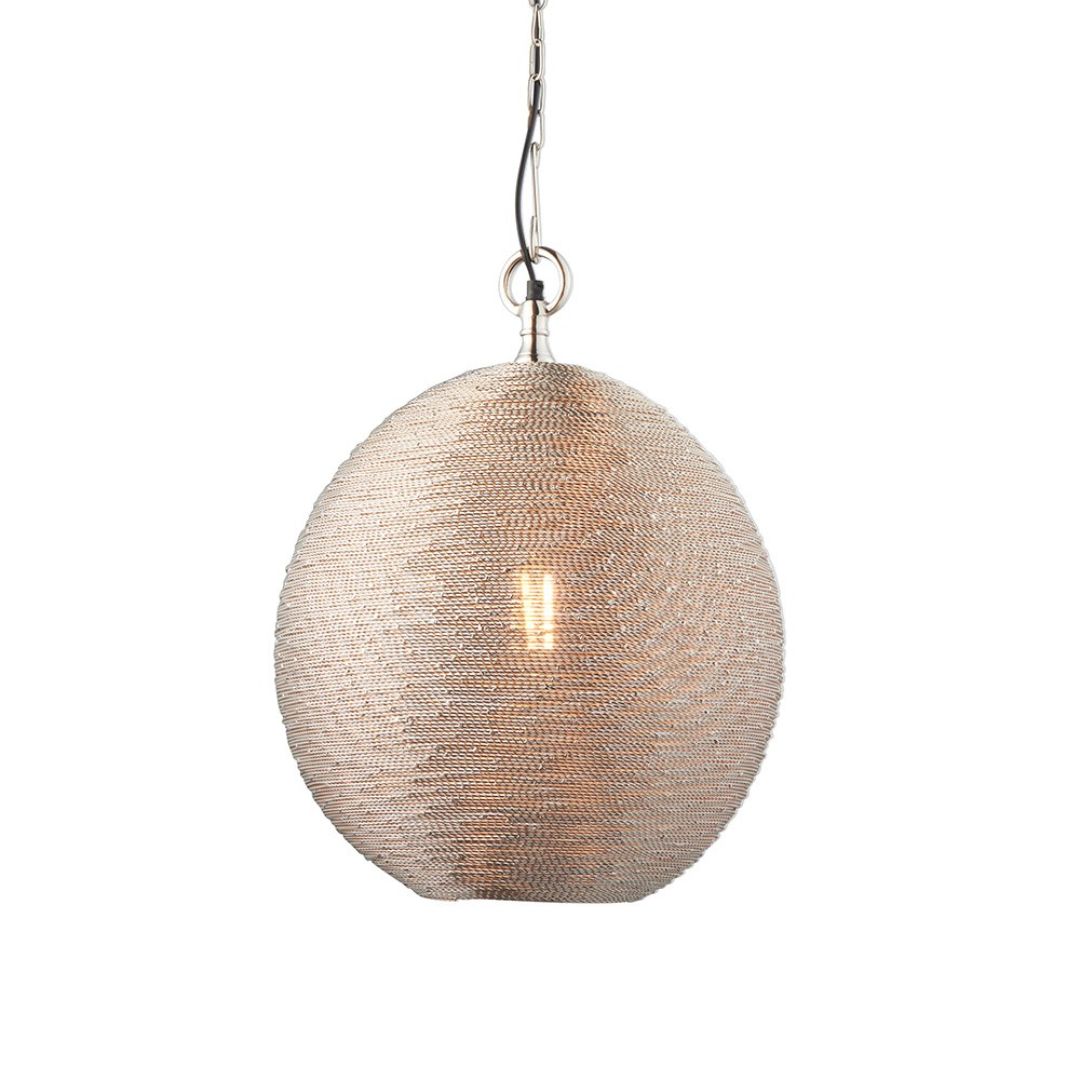 Asha Polished Nickel Chain Ceiling Pendant
