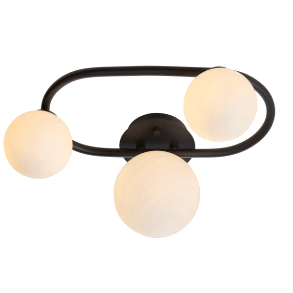 Pulsa Matt Black Ceiling Light IP44