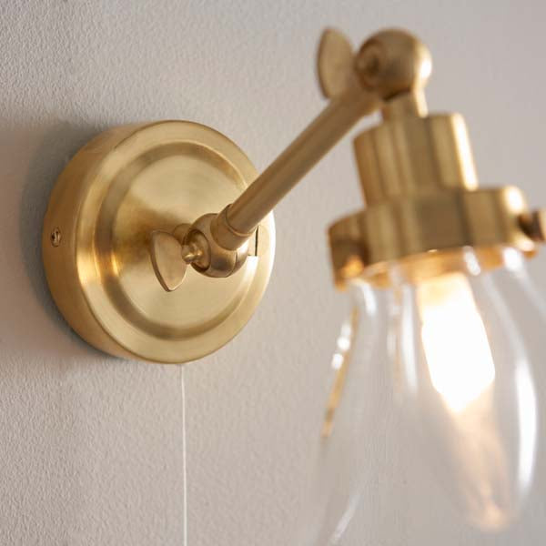 Faraday Satin Brass IP44 Wall Light