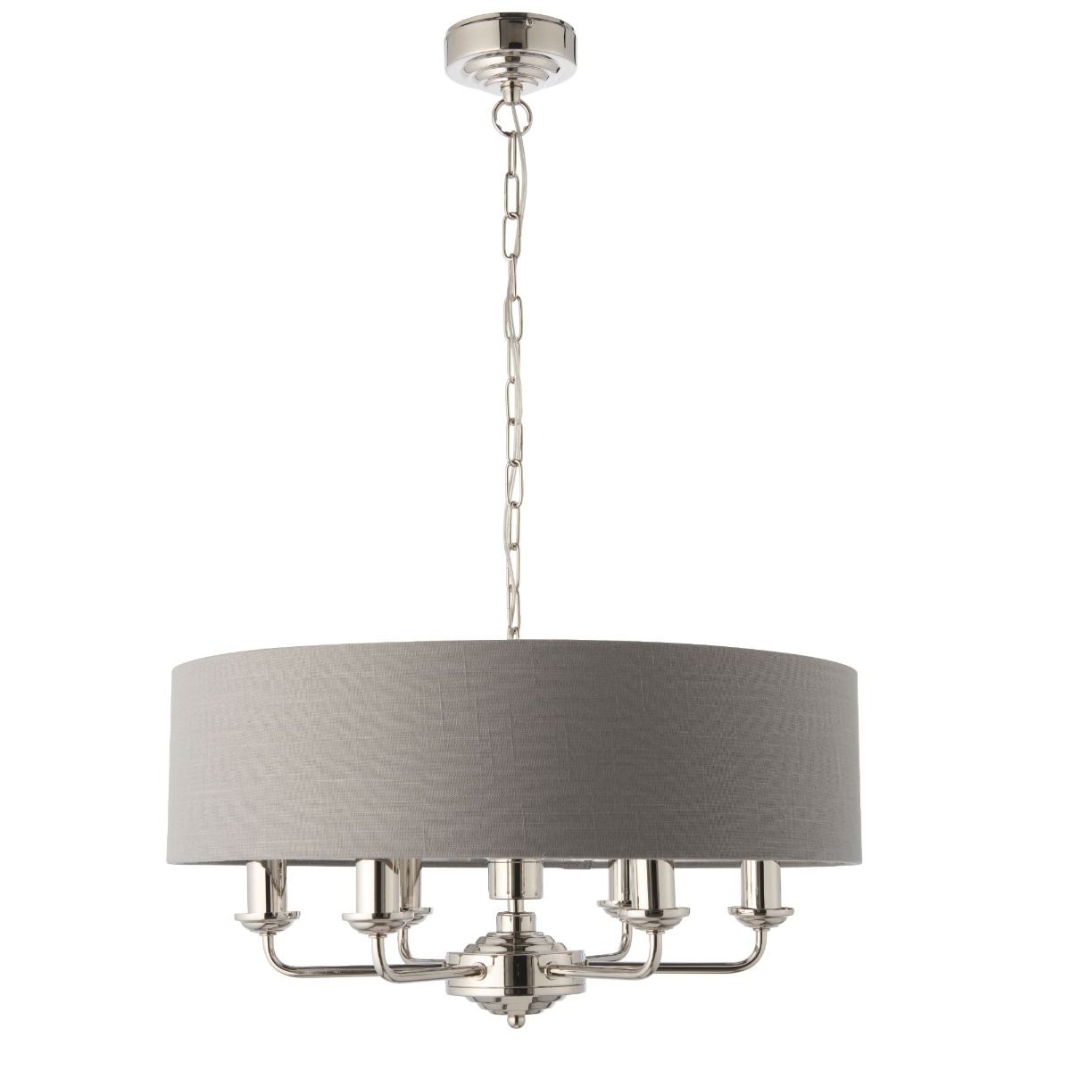 Highclere 6 Light Nickel & Charcoal Ceiling Pendant