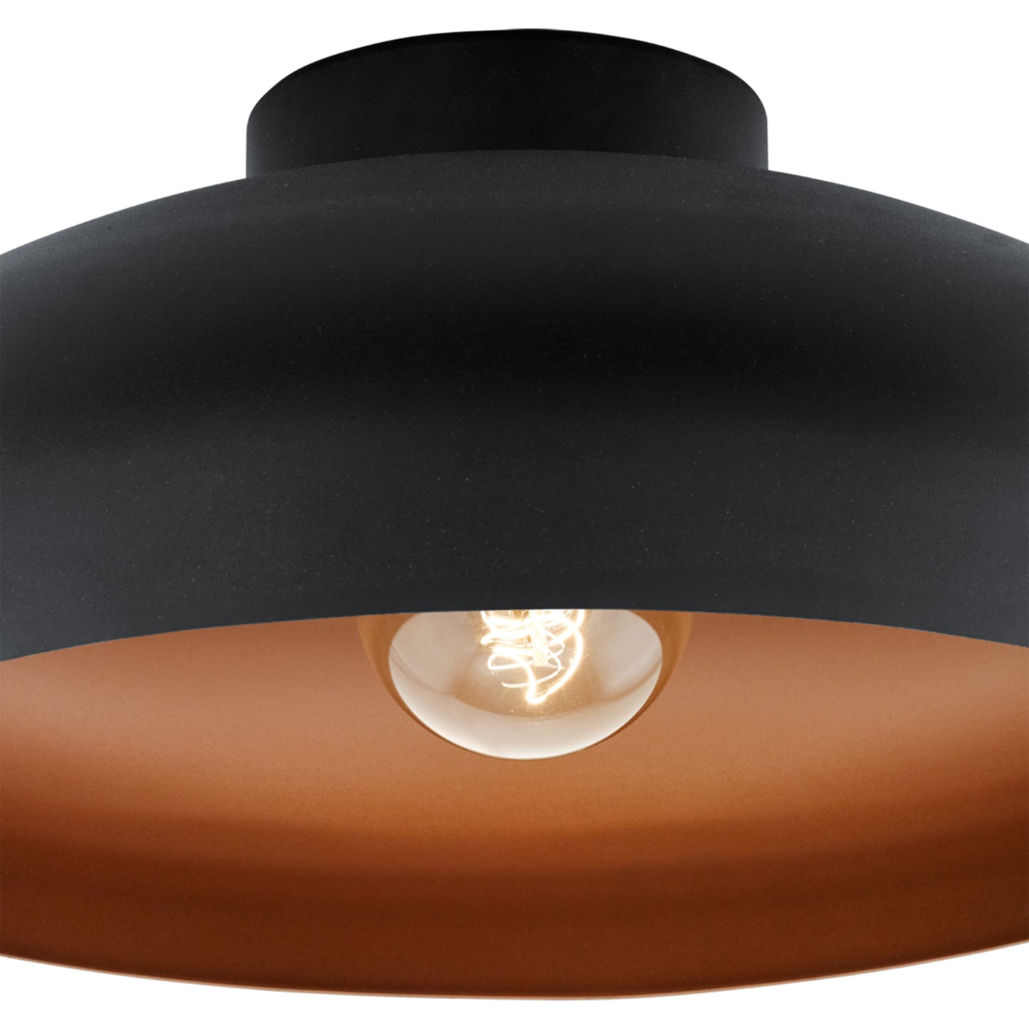 Mogano Black & Copper Flush Ceiling Light
