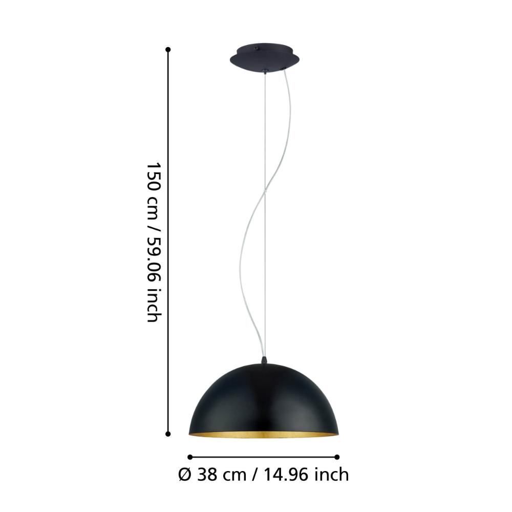 Gaetano Black Ceiling Pendant Light