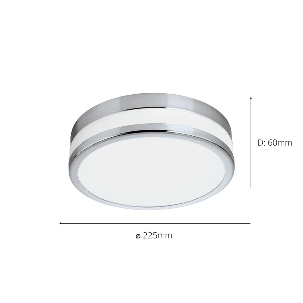 Palermo Chrome LED Bathroom Flush Ceiling Light