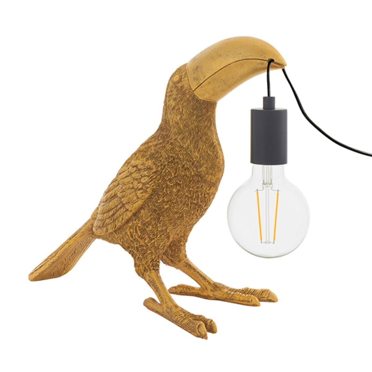 Toucan Vintage Gold Table Lamp