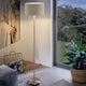 Maserlo Satin Nickel Floor Lamp with Taupe Shade