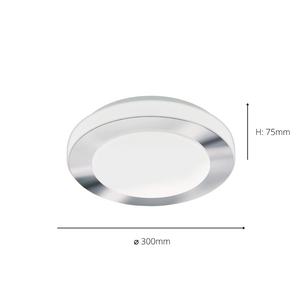 Carpi Chrome LED Bathroom Flush Ceiling Light