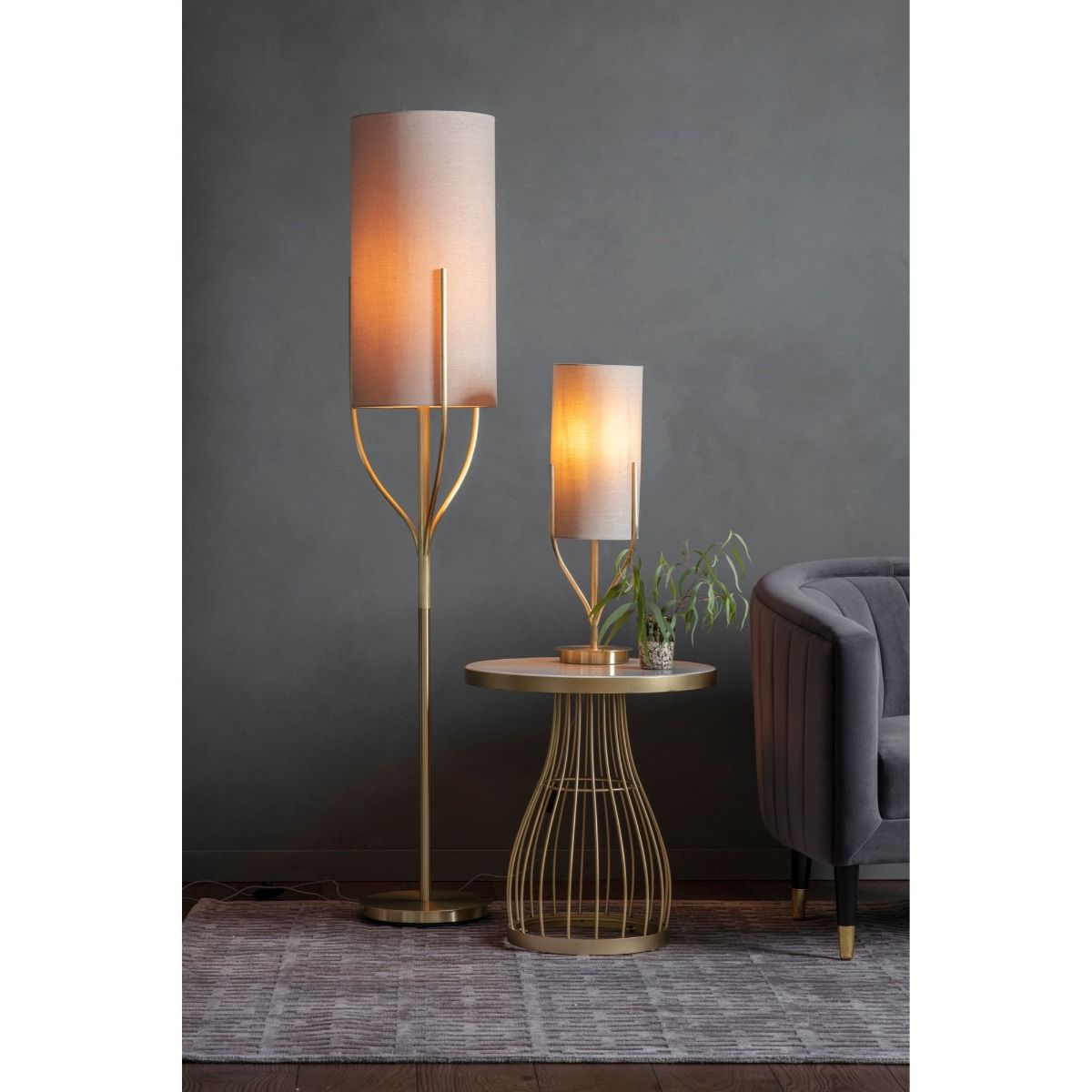 Fraser 1 Light Satin Brass Floor Lamp