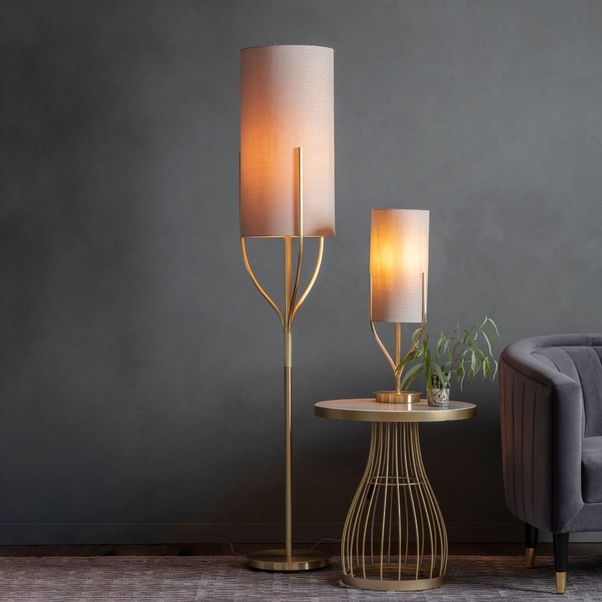 Fraser 1 Light Satin Brass Floor Lamp