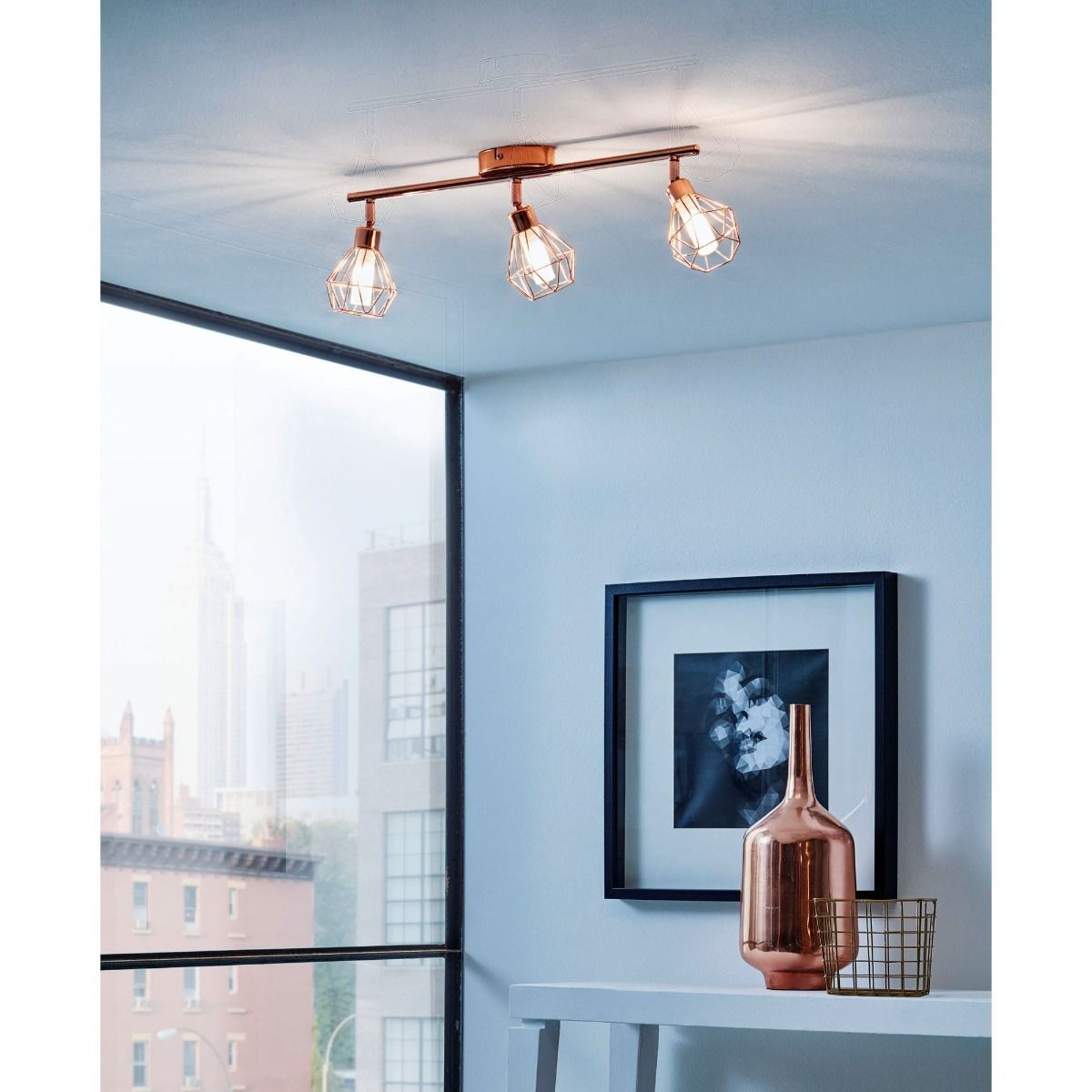 Zapata 3 Light Copper Spot Bar Ceiling Light