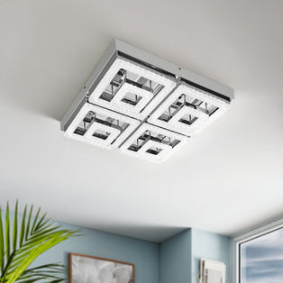 Fradelo Polished Chrome LED Flush Ceiling Light Large