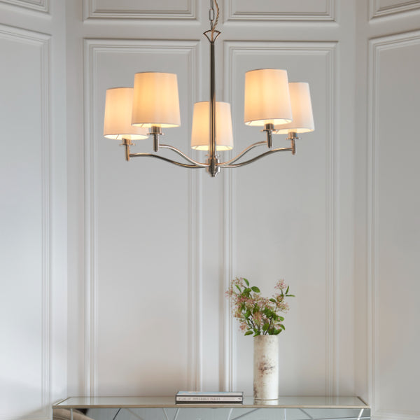 Ortona Nickel 5 Light Chandelier