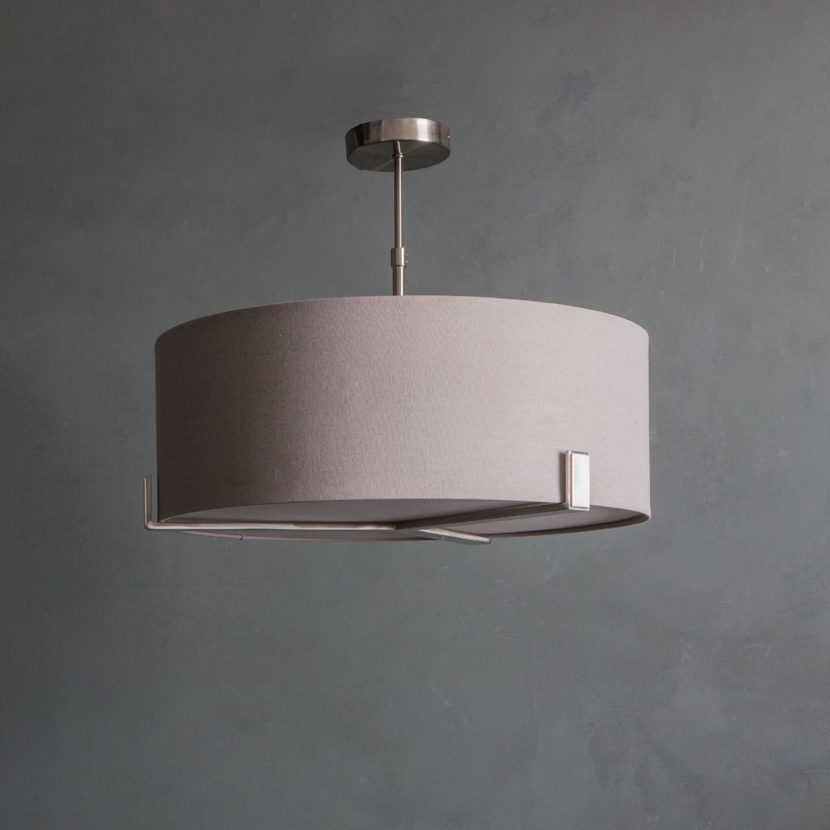 Hayfield 3 Light Satin Nickel & Grey Ceiling Pendant