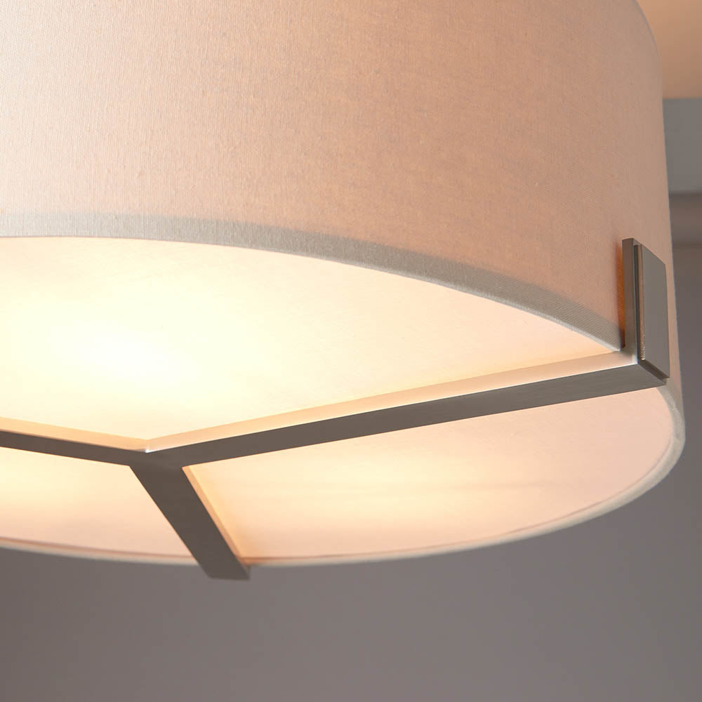 Hayfield 3 Light Satin Nickel & Grey Ceiling Pendant