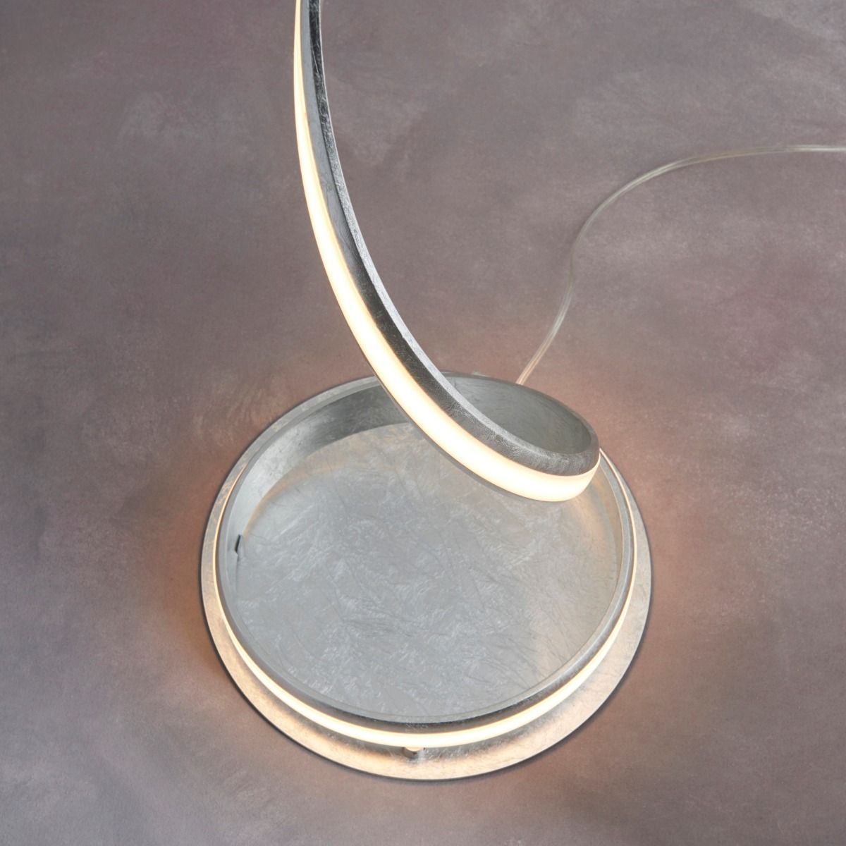 Aria LED Silver Leaf Floor Lamp
