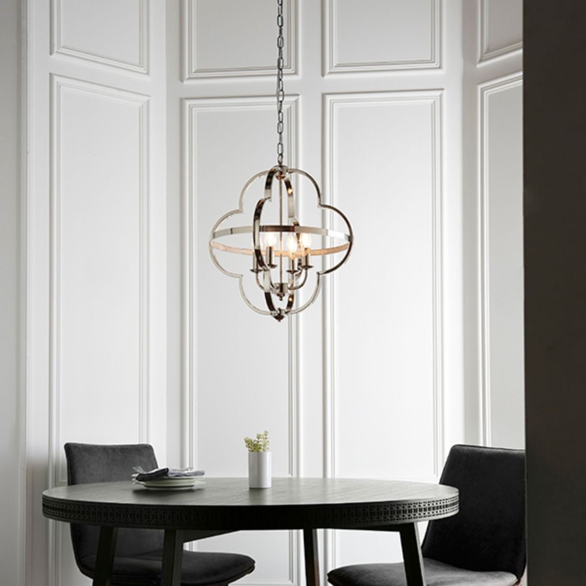 Vale 4 Light Nickel Ceiling Light