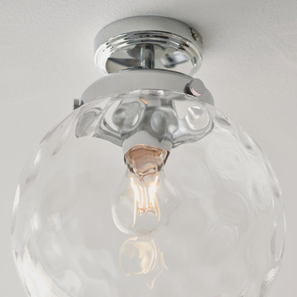 Elston Clear Flush Ceiling Light IP44
