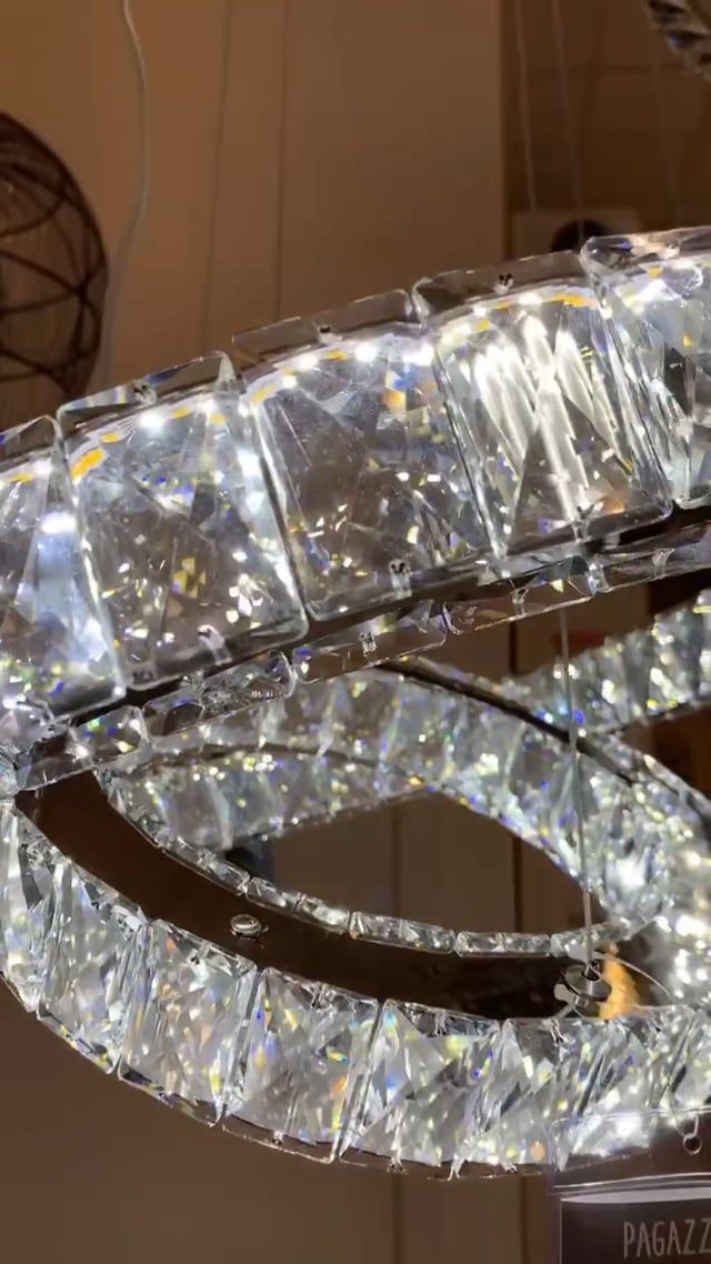 Mademoiselle 2 Light Polished Chrome & Crystal Colour Changing LED Pendant Ceiling Light