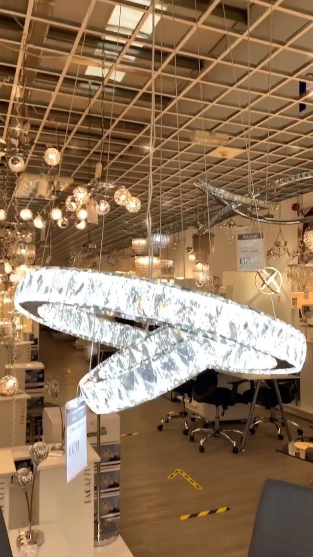 Kendra 2 Light Polished Chrome & Crystal Colour Changing LED Pendant Ceiling Light