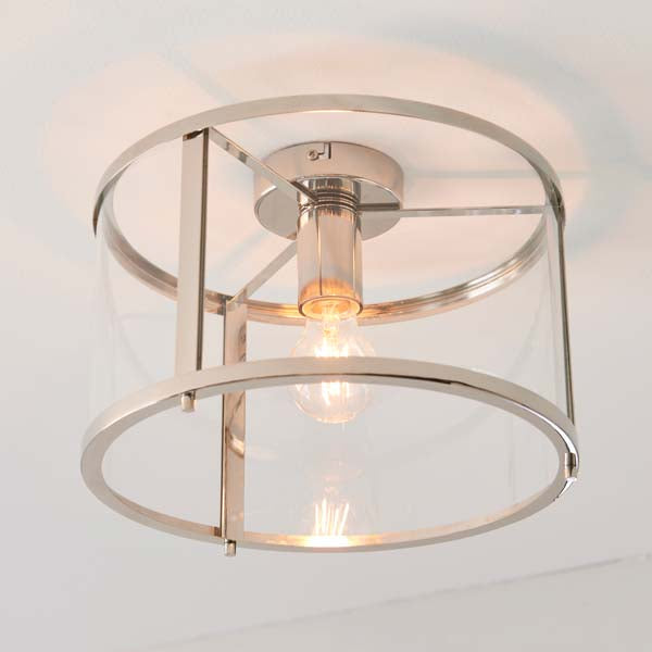 Hopton Flush Polished Nickel Ceiling Light