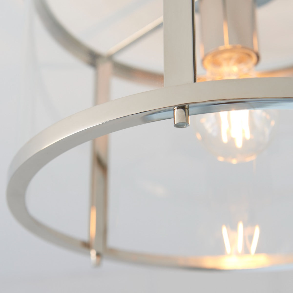 Hopton Flush Polished Nickel Ceiling Light