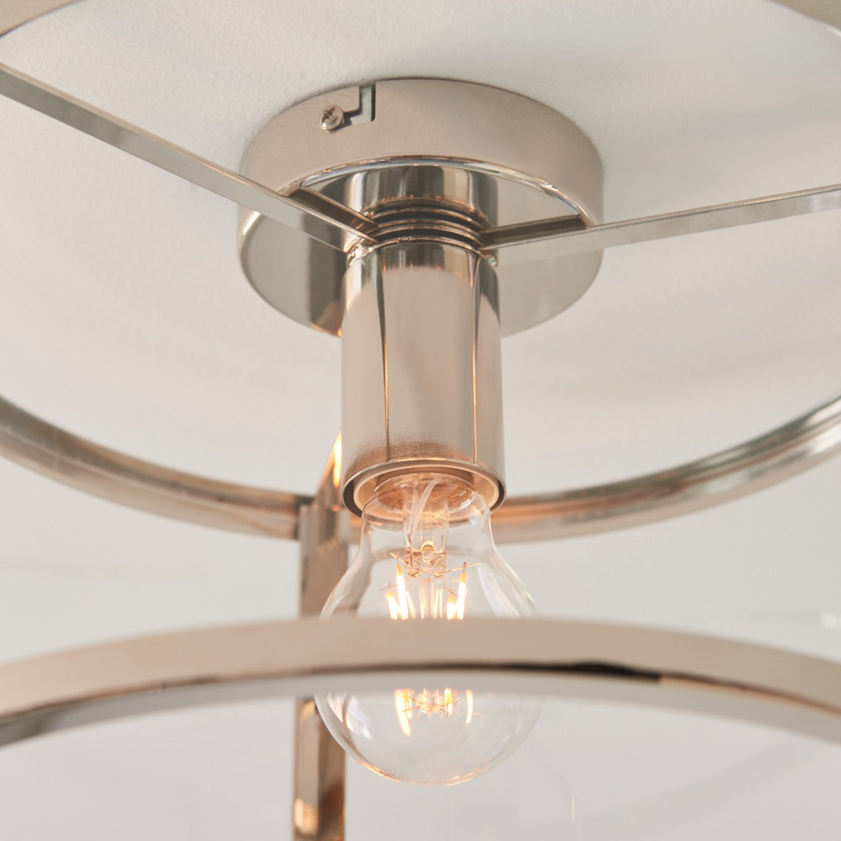 Hopton Flush Polished Nickel Ceiling Light