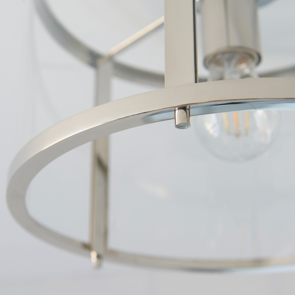 Hopton Flush Polished Nickel Ceiling Light