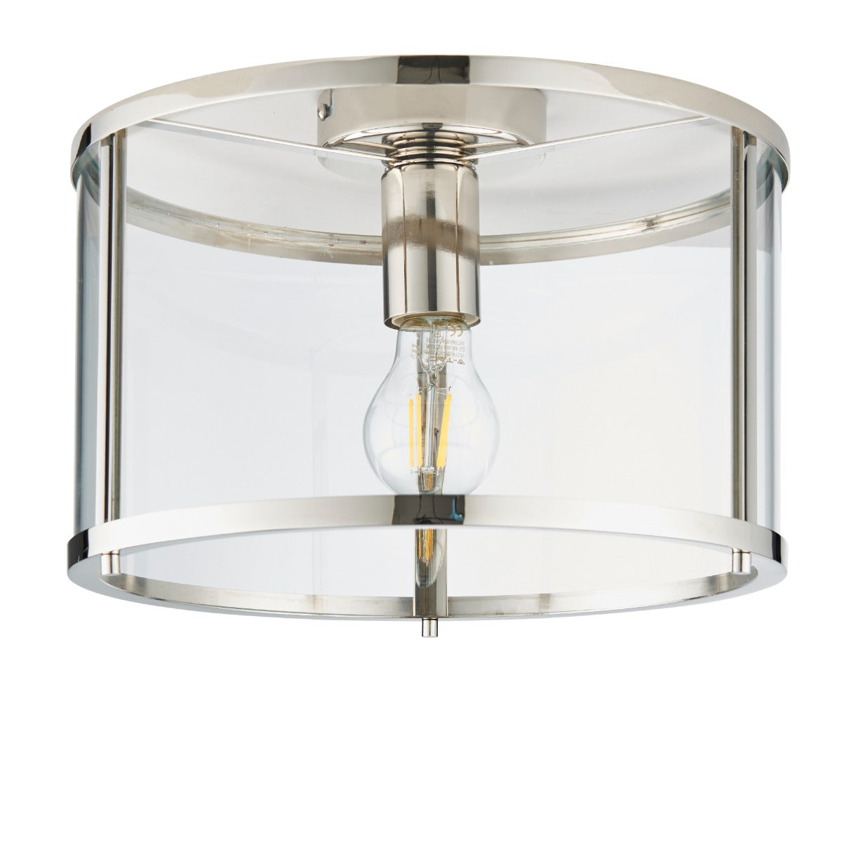 Hopton Flush Polished Nickel Ceiling Light