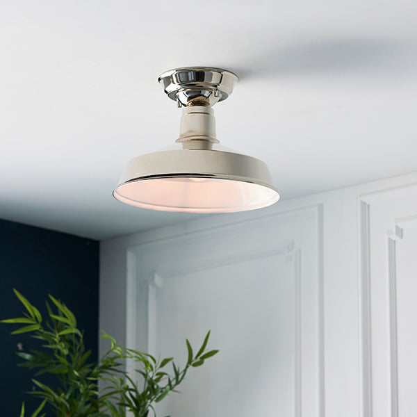 Darton Polished Nickel Semi-Flush Ceiling Light