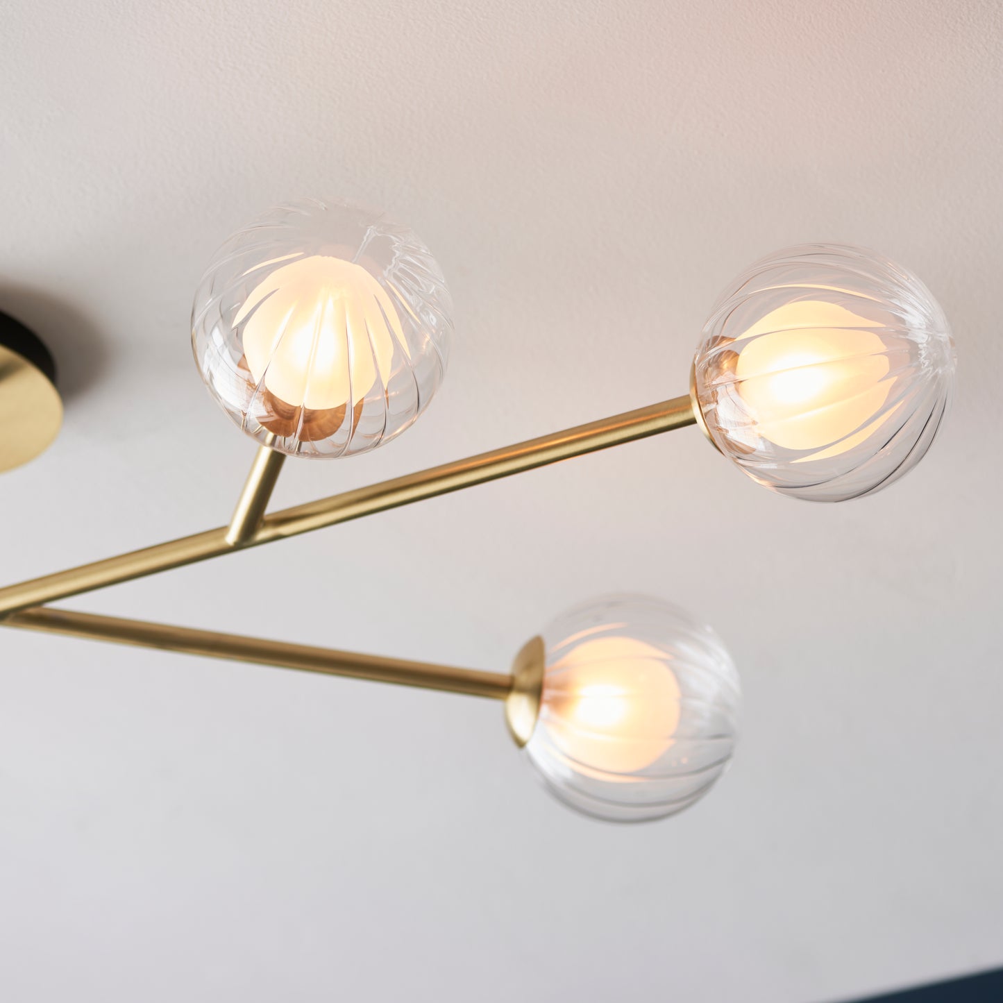 Udo 6 Light Satin Brass Semi Flush Ceiling Light