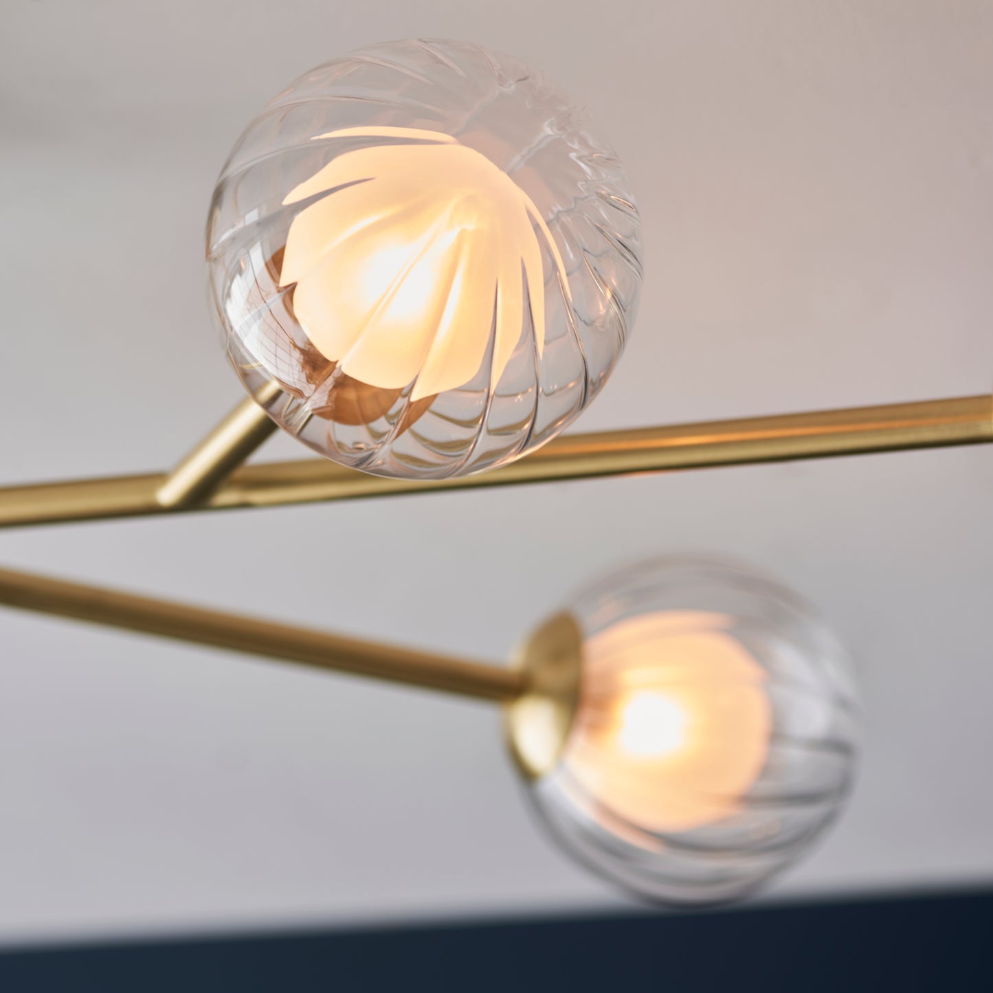 Udo 6 Light Satin Brass Semi Flush Ceiling Light