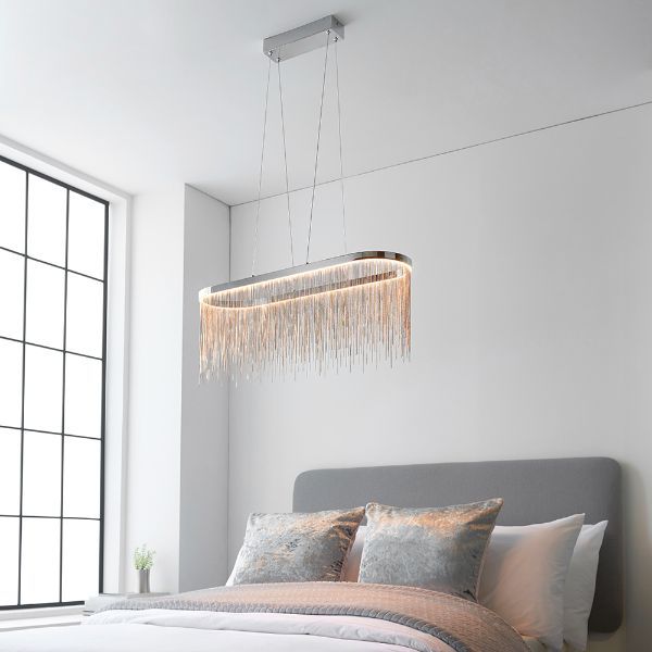 Orphelia Polished Chrome Oval LED Linear Pendant