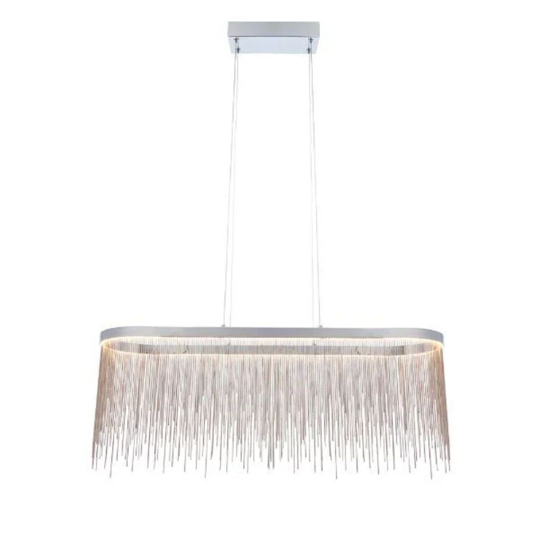 Orphelia Polished Chrome Oval LED Linear Pendant