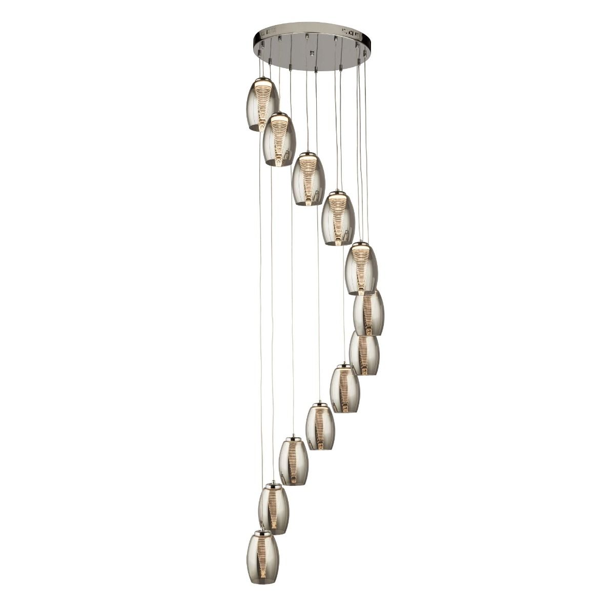 Cyclone 12 Light Smoked Glass Ceiling Pendant