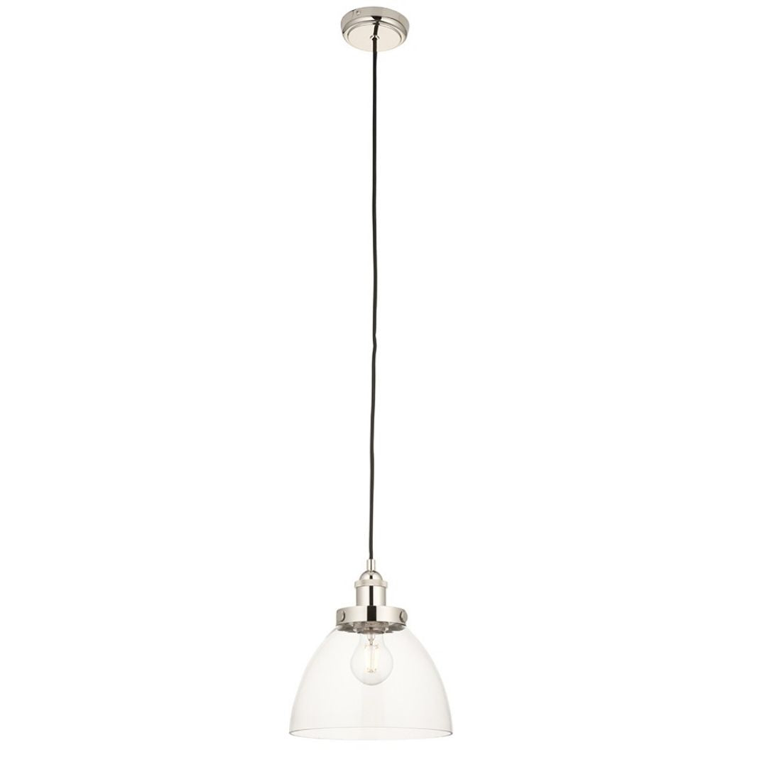 Hansen Polished Nickel & Glass Pendant Ceiling Light