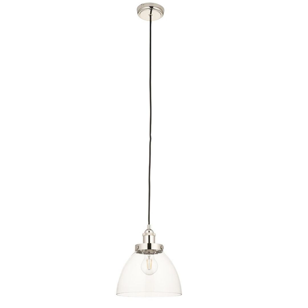 Hansen Polished Nickel & Glass Pendant Ceiling Light