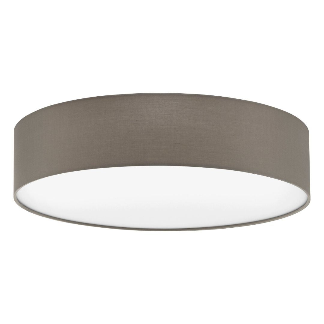 Pasteri 3 Light Taupe Fabric Flush Ceiling Light