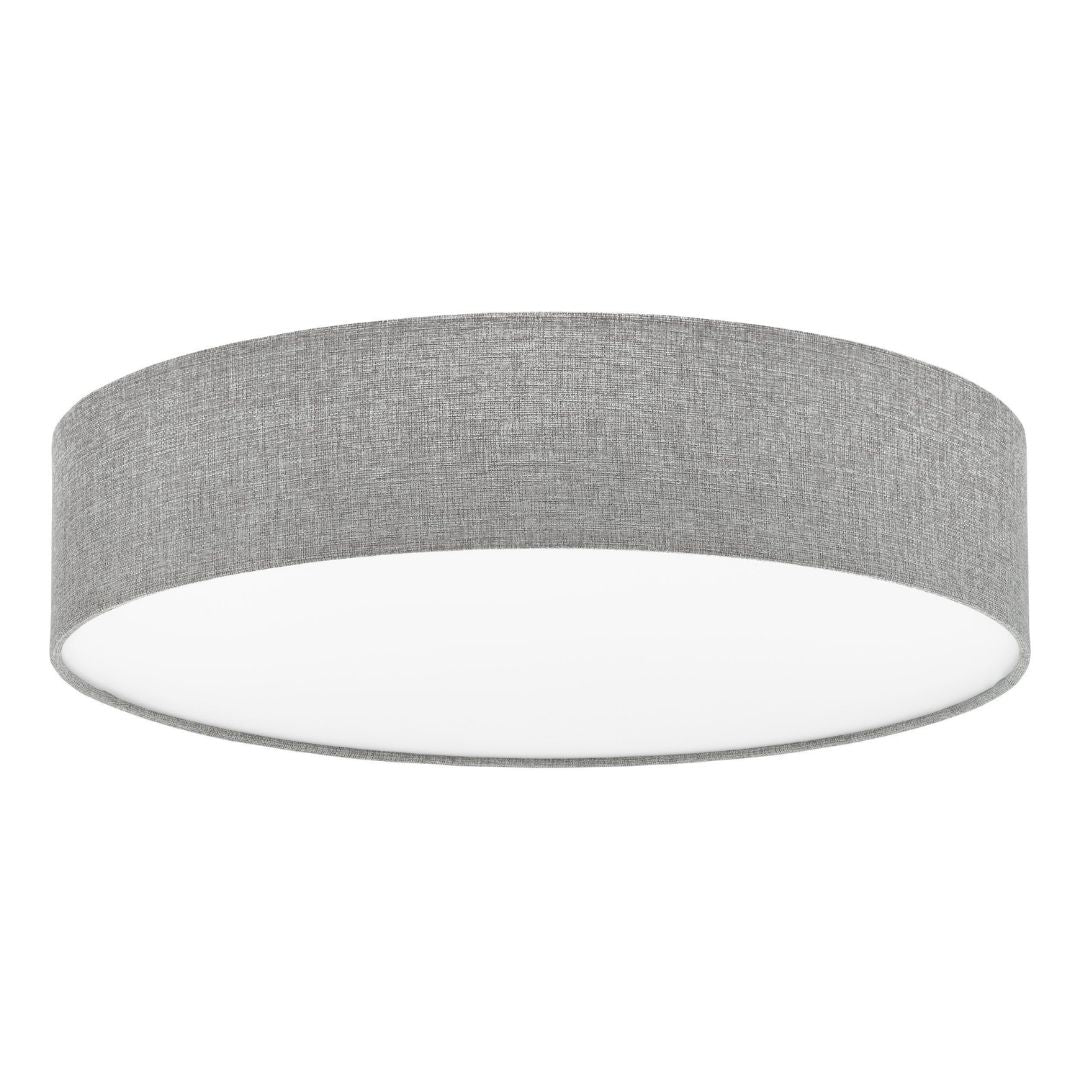 Pasteri 3 Light Grey Fabric Flush Ceiling Light