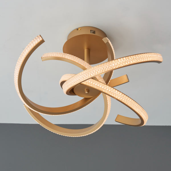 Lorenzo Flush LED Satin Gold Ceiling Light