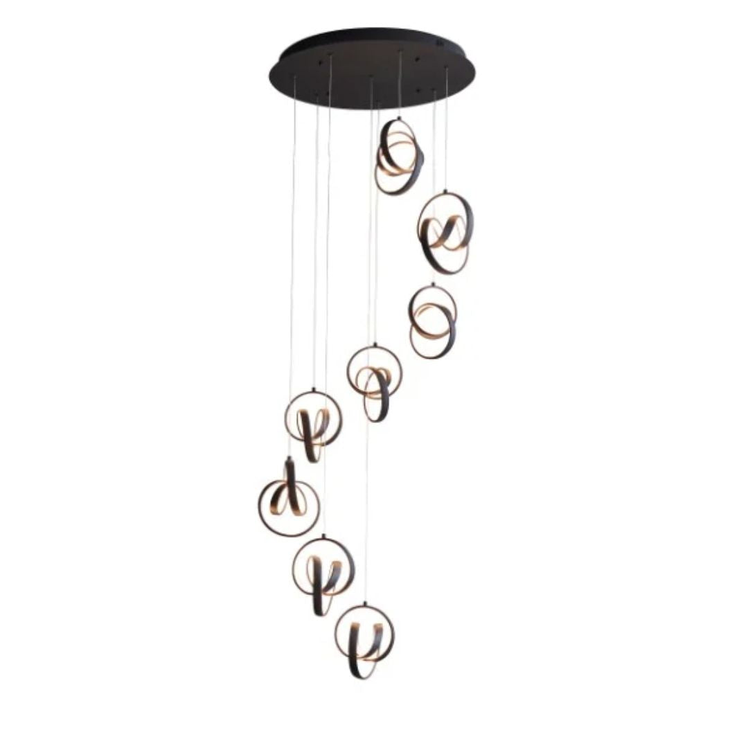 Cosma 8 Light Matt Black LED Multidrop Pendant Ceiling Light