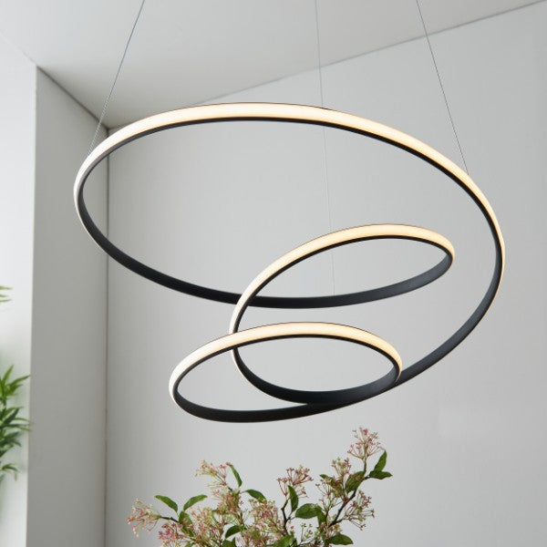 Dune LED Matt Black Ceiling Pendant