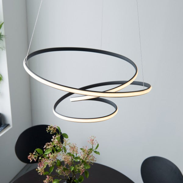 Dune LED Matt Black Ceiling Pendant