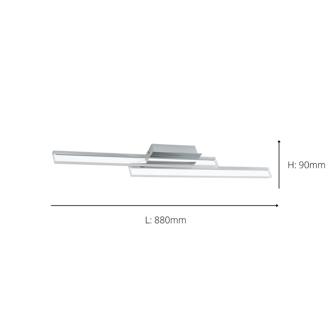 Palmital Satin Chrome & Clear LED Flush Ceiling Light