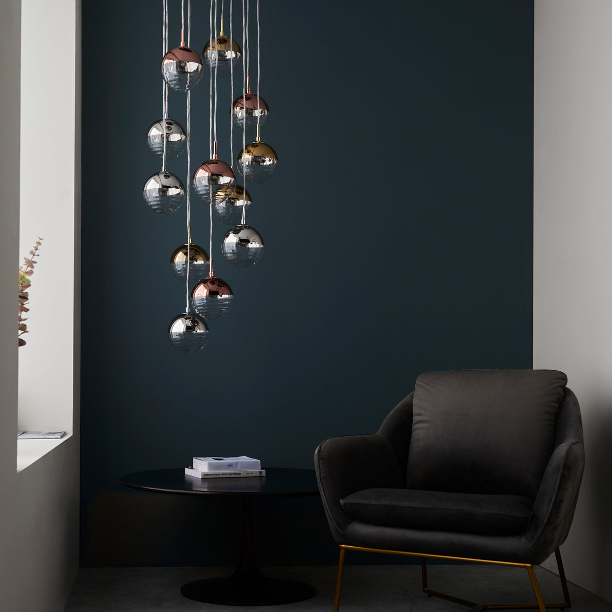 Paloma Glass 12 Light Ceiling Pendant