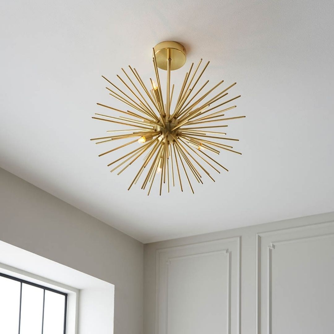 Orta 6 Light Gold Semi Flush Ceiling Light