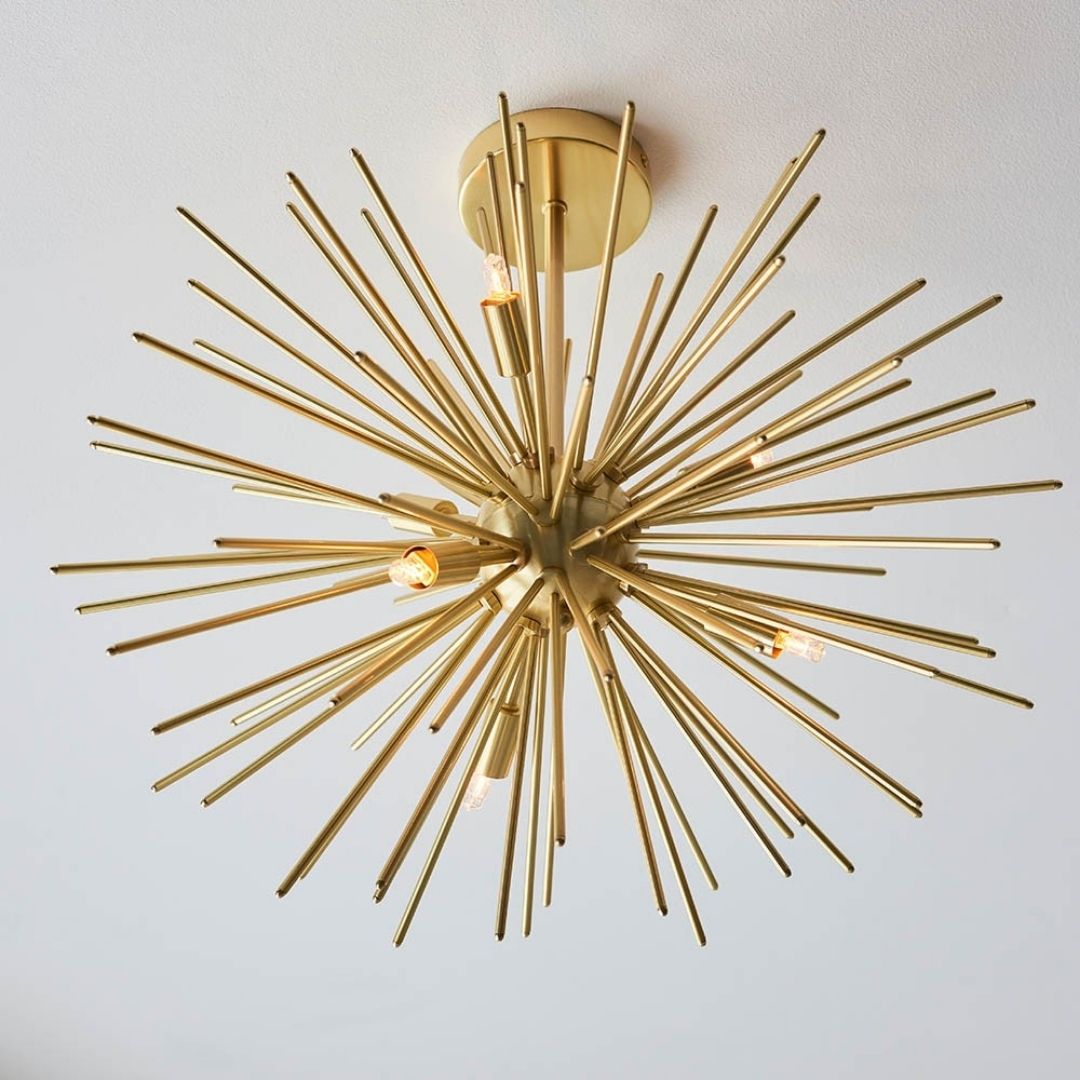 Orta 6 Light Gold Semi Flush Ceiling Light
