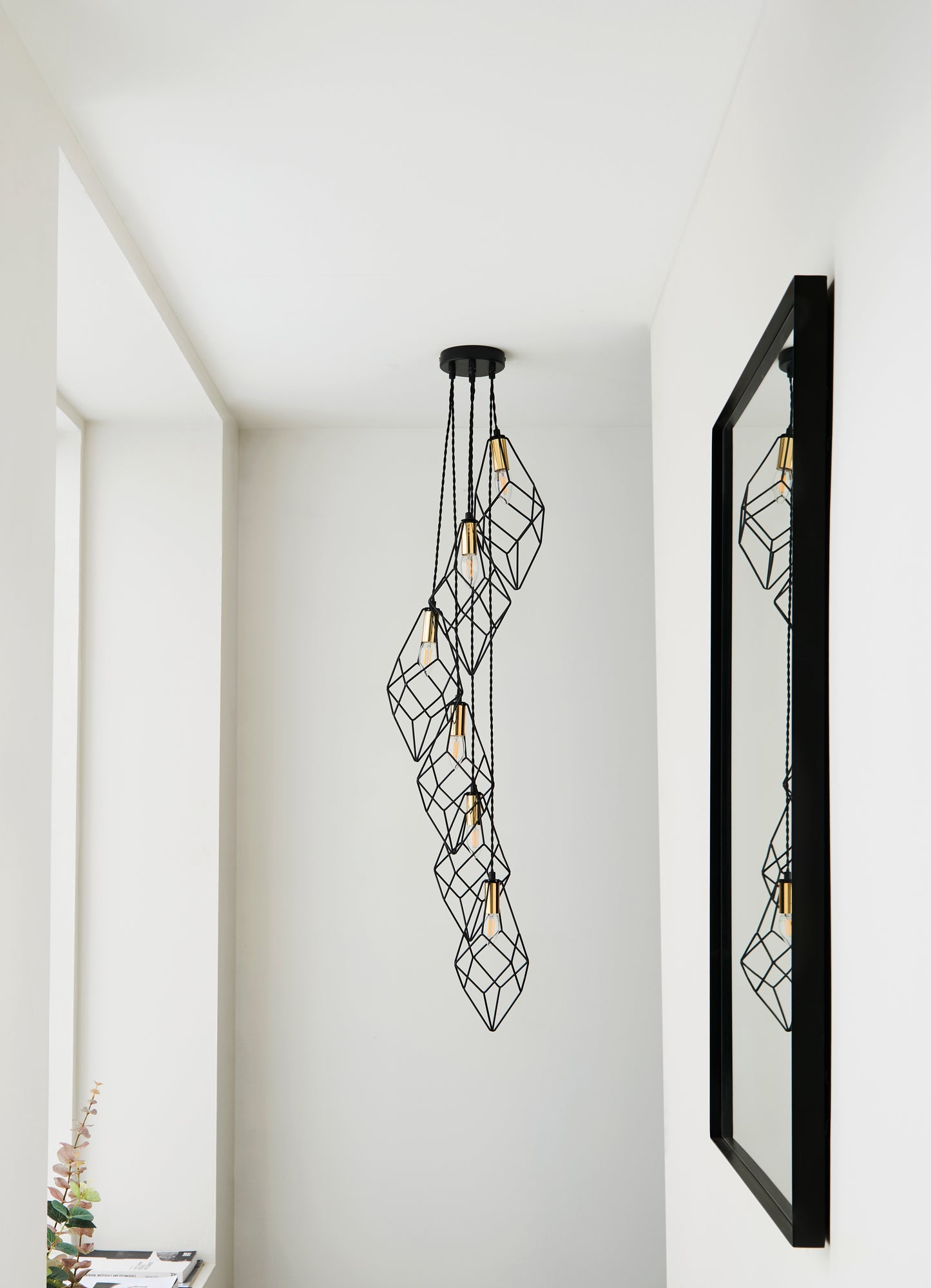 Jaxon Black 6 Light Geometric ceiling Pendant